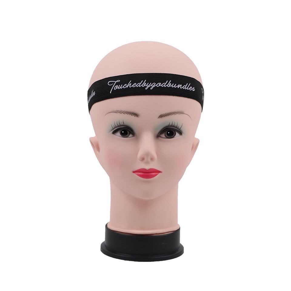 Custom black elastic head bands with logo