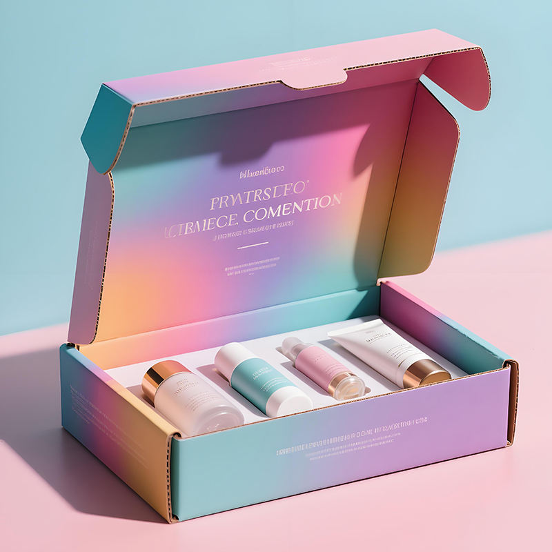 Custom Printed Logo Skincare Colored Package Corrugated Cardboard Cosmetic Box Shipping Mailer Paper Boxes for Packaging