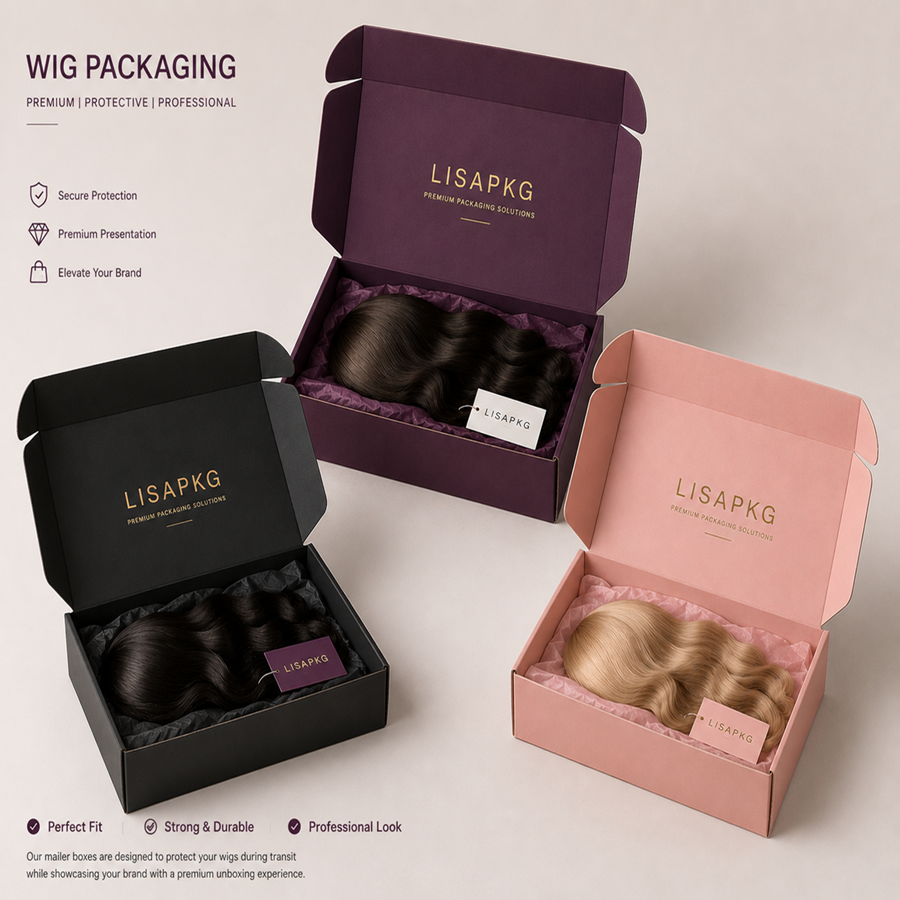  Custom Wig Mailer Boxes Premium Packaging Solutions for Wigs, Hair Extensions & Hair Brands