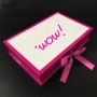 Hot pink cheap custom paperboard packaging gift box for hair bundles