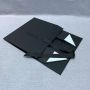 MOQ 50pcs Custom black strong magetic folding paper box for wig hair clothing with ribbon tie 
