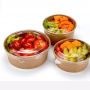 Custom round disposable paper kraft bowl for salad soup rice food