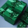 Custom green gift paper jewelry boxes with ribbon bow 