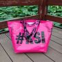 Large Capacity Custom Laminated PP hot pink Woven Shopping Bags for Storage and Moving